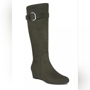 New Impo Stretch Gelsey Gray High Wedge Knee-High Women's Boots Size 9.5